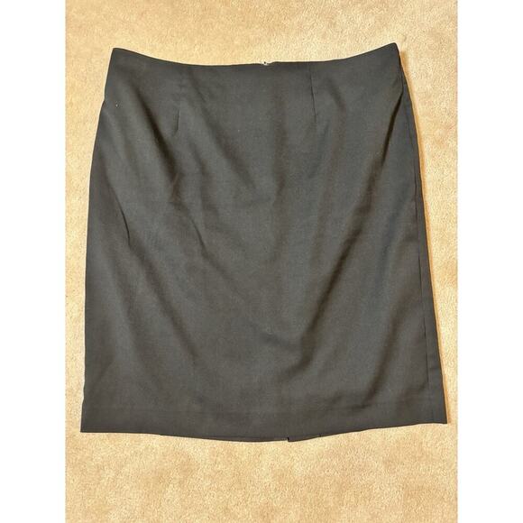 Merona Womens Stretch Black Solid Pencil Skirt Back Zip Size 18 - Picture 1 of 4
